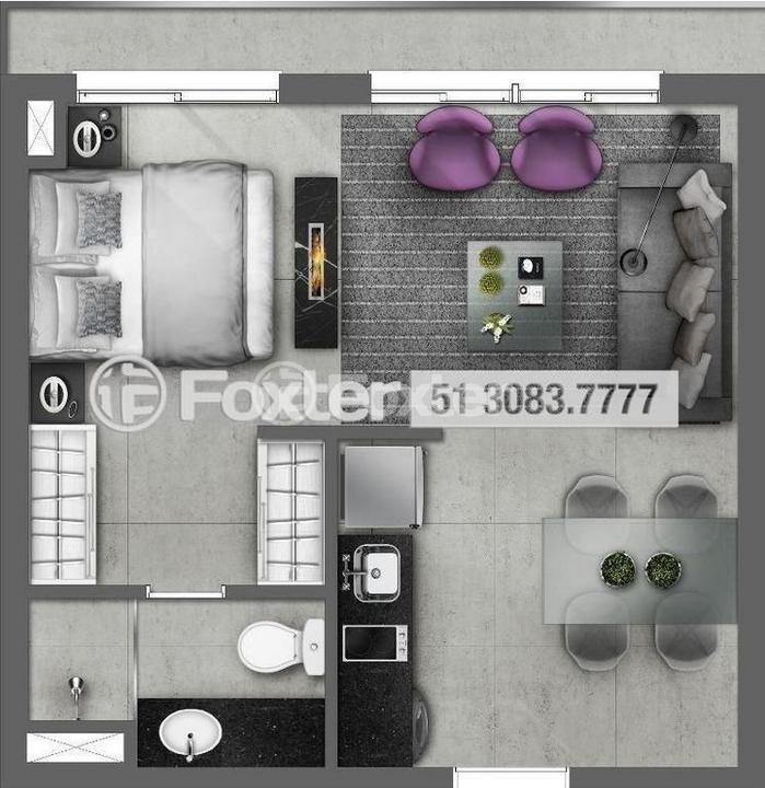 Apartamento à venda com 1 quarto, 38m² - Foto 2