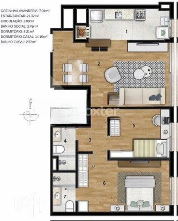 Apartamento à venda com 2 quartos, 66m² - Foto 5
