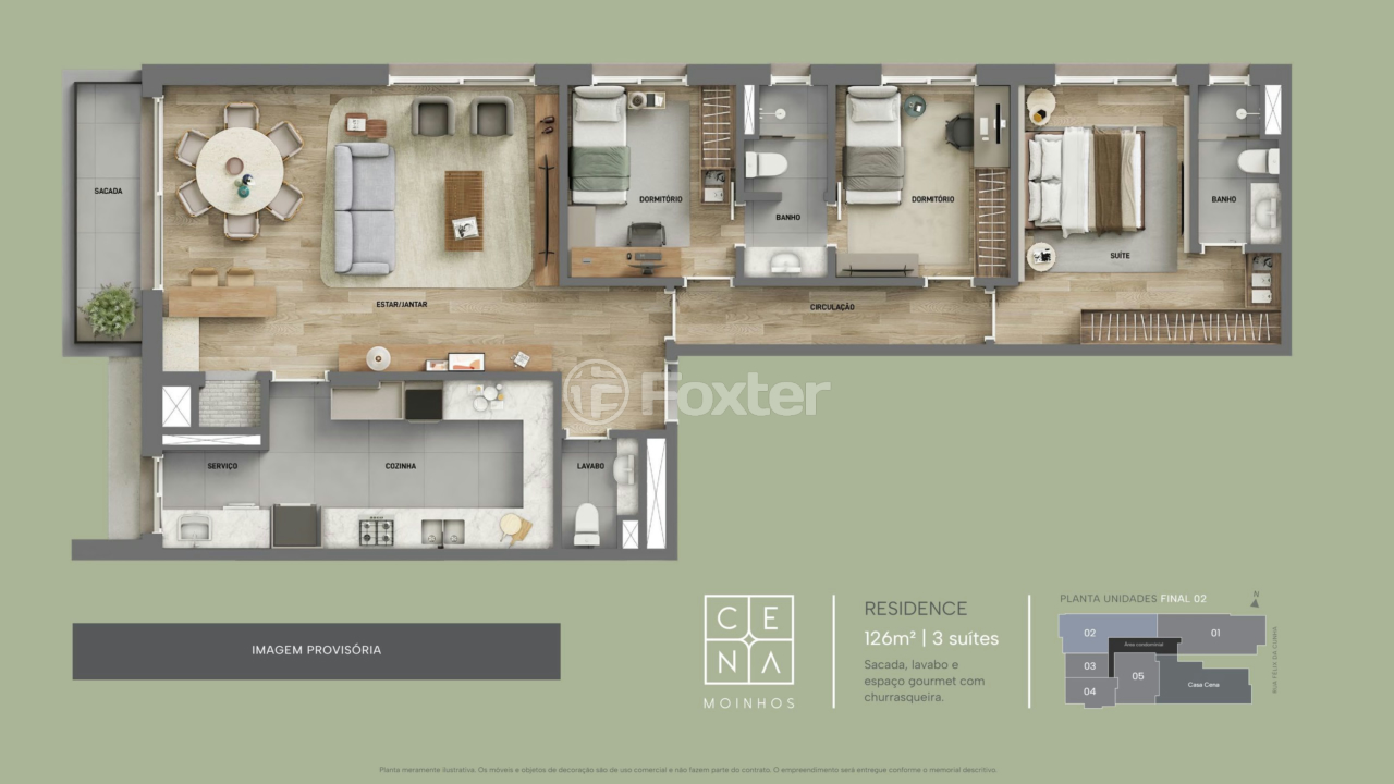 Apartamento à venda com 3 quartos, 126m² - Foto 3