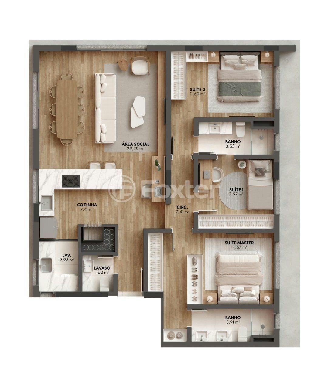 Apartamento à venda com 3 quartos, 104m² - Foto 3