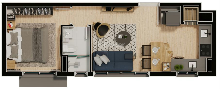 Apartamento à venda com 1 quarto, 34m² - Foto 3