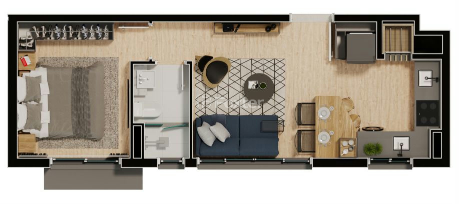 Apartamento à venda com 1 quarto, 35m² - Foto 2