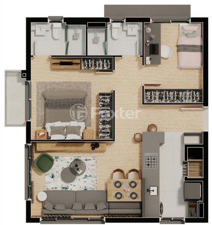 Apartamento à venda com 2 quartos, 66m² - Foto 2