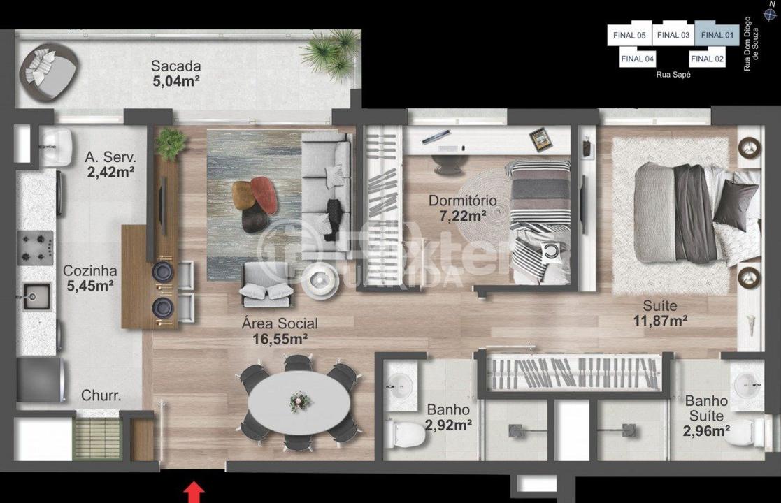 Apartamento à venda com 2 quartos, 66m² - Foto 8