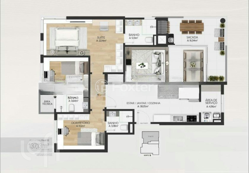 Apartamento à venda com 3 quartos, 137m² - Foto 13
