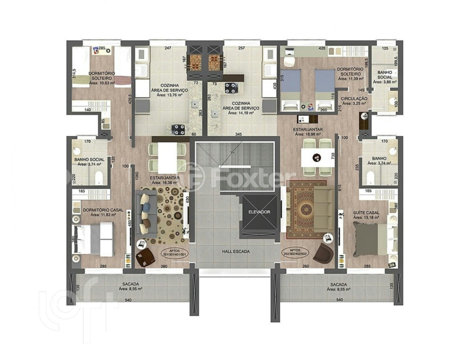 Apartamento à venda com 2 quartos, 91m² - Foto 3