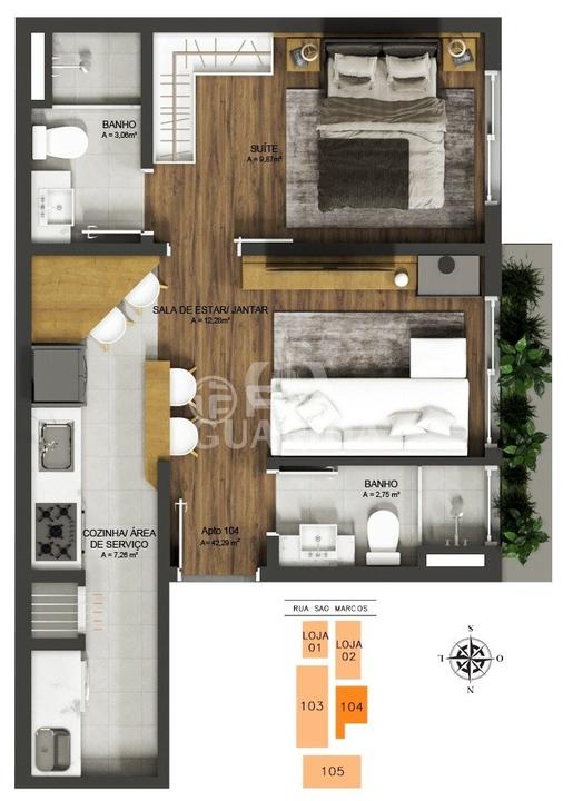 Apartamento à venda com 1 quarto, 49m² - Foto 11
