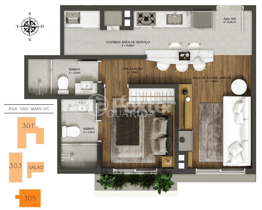 Apartamento à venda com 1 quarto, 49m² - Foto 8