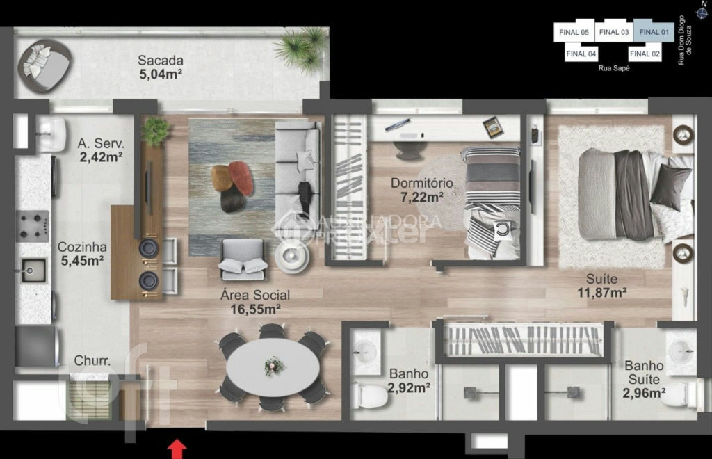 Apartamento à venda com 2 quartos, 135m² - Foto 2