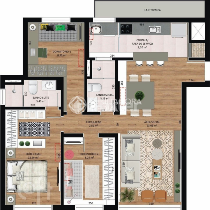 Apartamento à venda com 2 quartos, 69m² - Foto 3