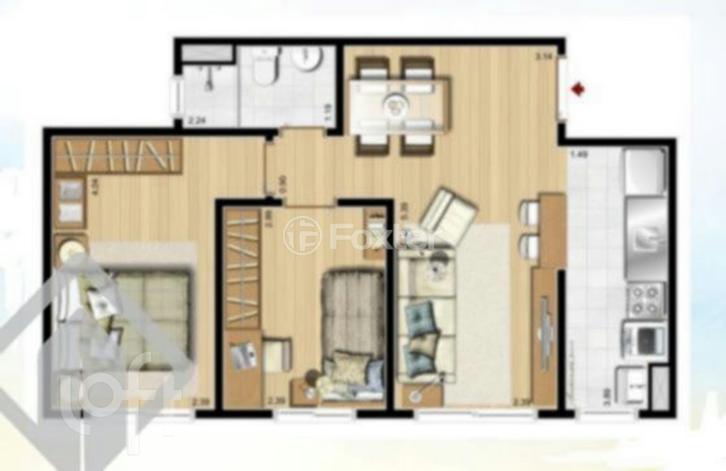 Apartamento à venda com 2 quartos, 48m² - Foto 4