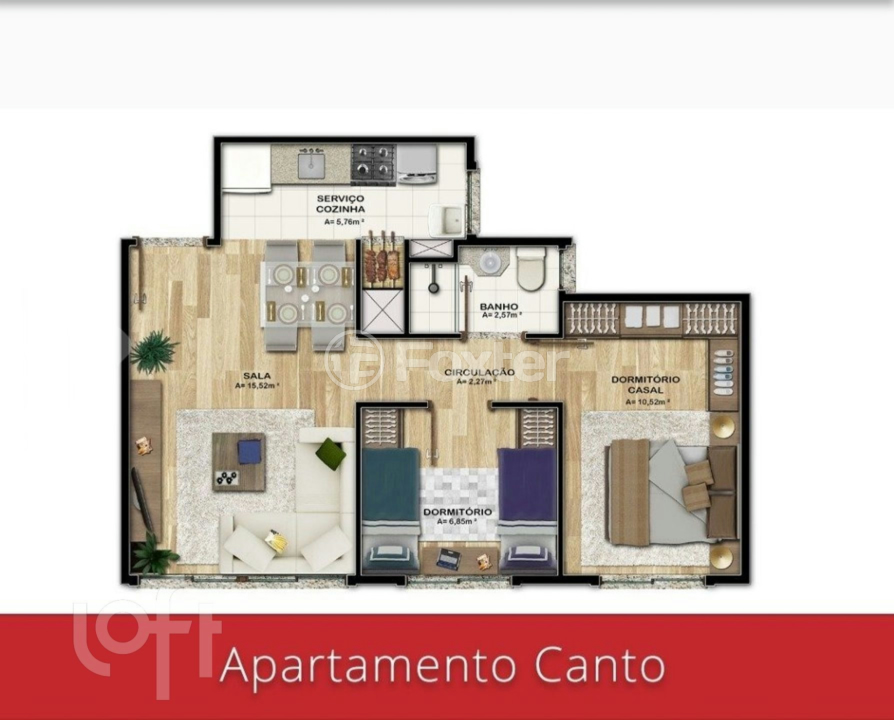 Apartamento à venda com 2 quartos, 67m² - Foto 3