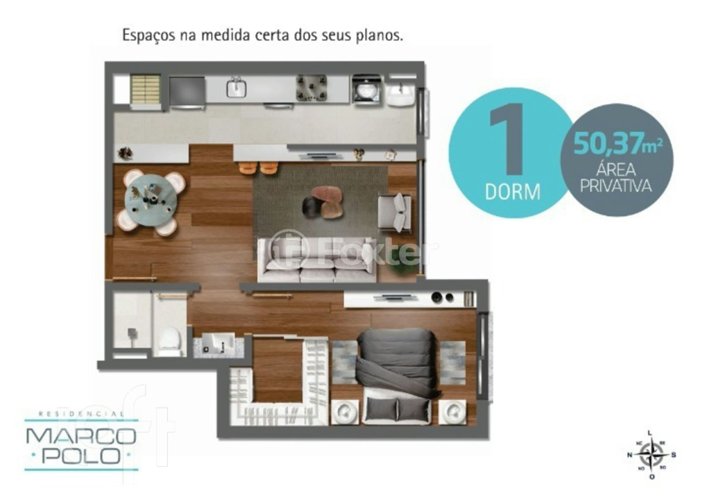 Apartamento à venda com 1 quarto, 50m² - Foto 1