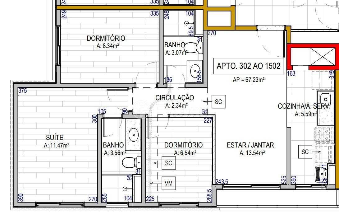 Apartamento à venda com 3 quartos, 67m² - Foto 2
