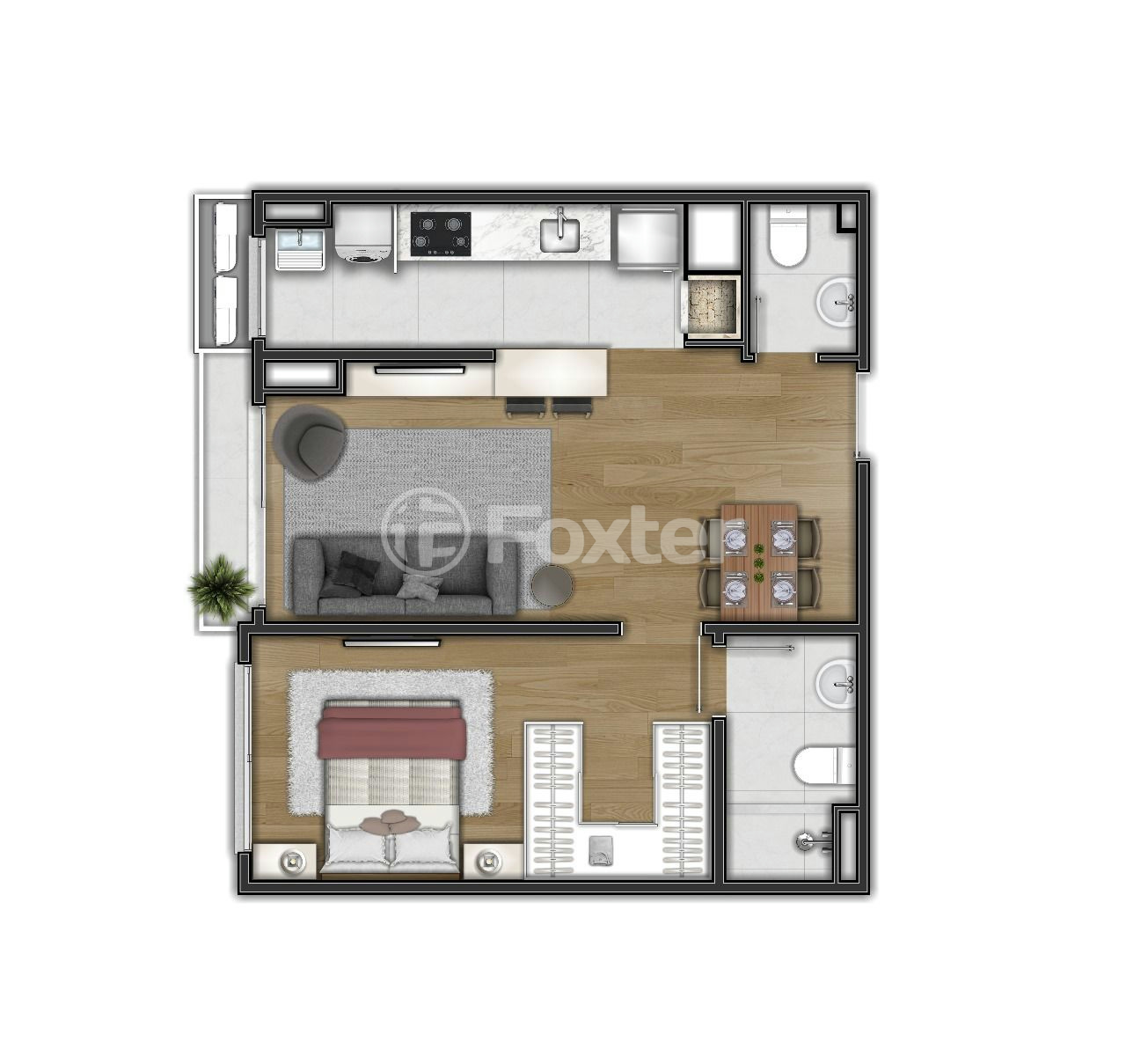 Apartamento à venda com 1 quarto, 61m² - Foto 1