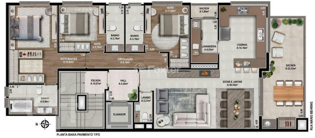 Apartamento à venda com 3 quartos, 156m² - Foto 3