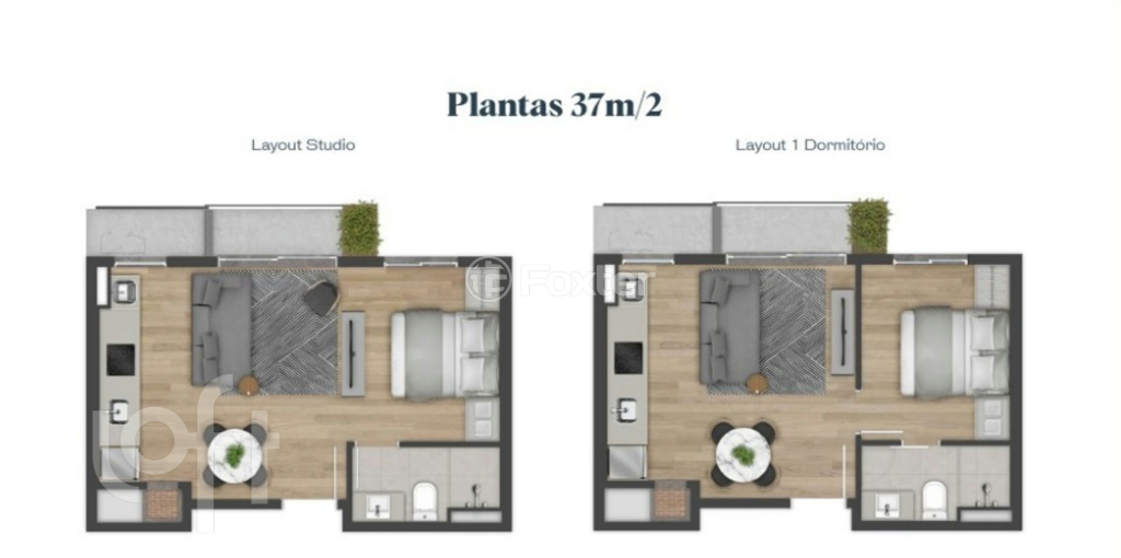 Apartamento à venda com 1 quarto, 37m² - Foto 2
