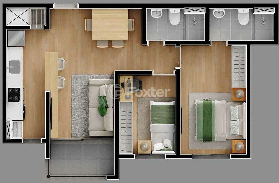 Apartamento à venda com 2 quartos, 57m² - Foto 3