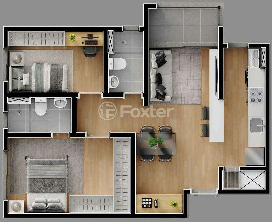 Apartamento à venda com 2 quartos, 60m² - Foto 3