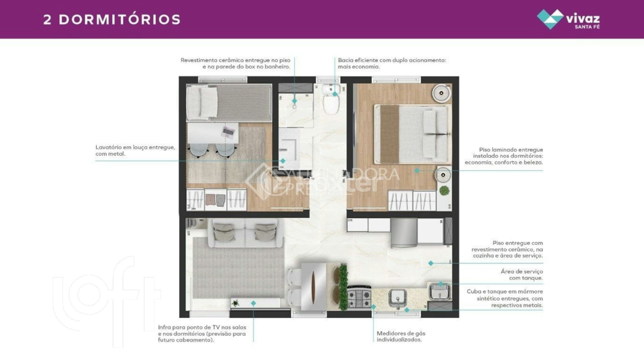 Apartamento à venda com 2 quartos, 42m² - Foto 3