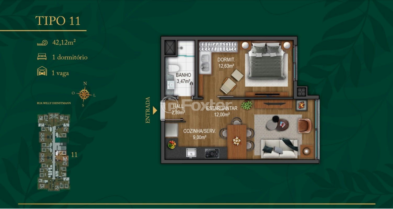 Apartamento à venda com 1 quarto, 42m² - Foto 12