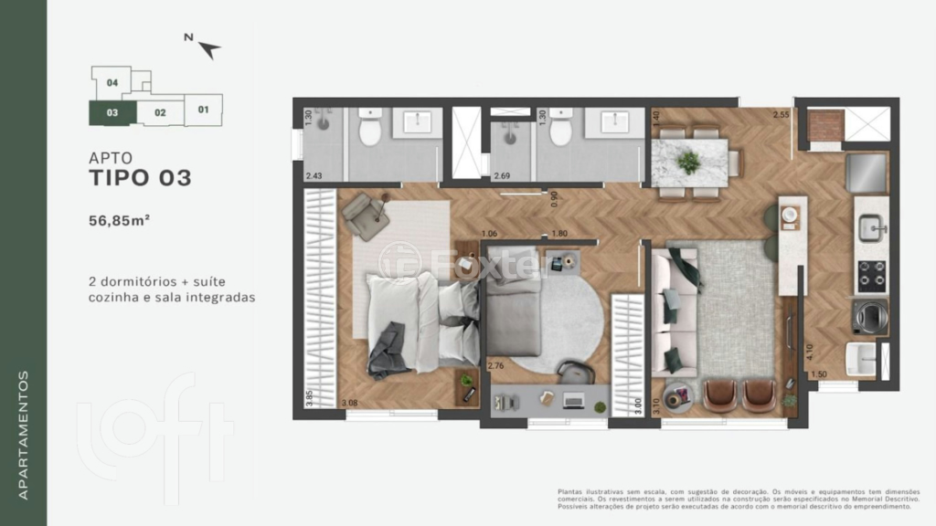 Apartamento à venda com 2 quartos, 56m² - Foto 7
