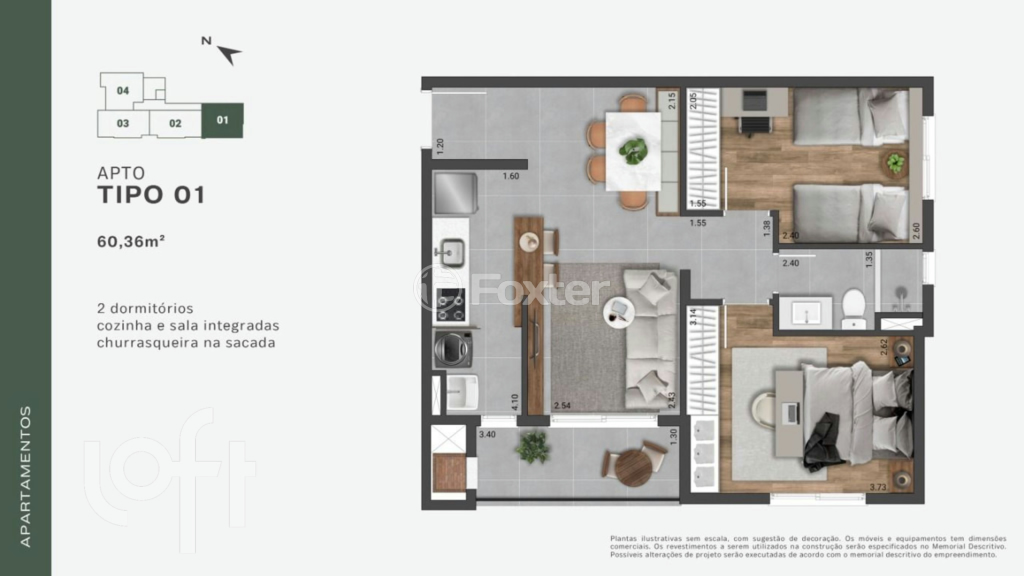 Apartamento à venda com 2 quartos, 60m² - Foto 7
