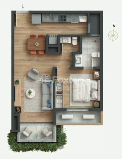 Apartamento à venda com 1 quarto, 54m² - Foto 3
